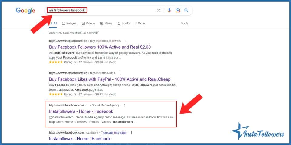 search facebook account on search engines