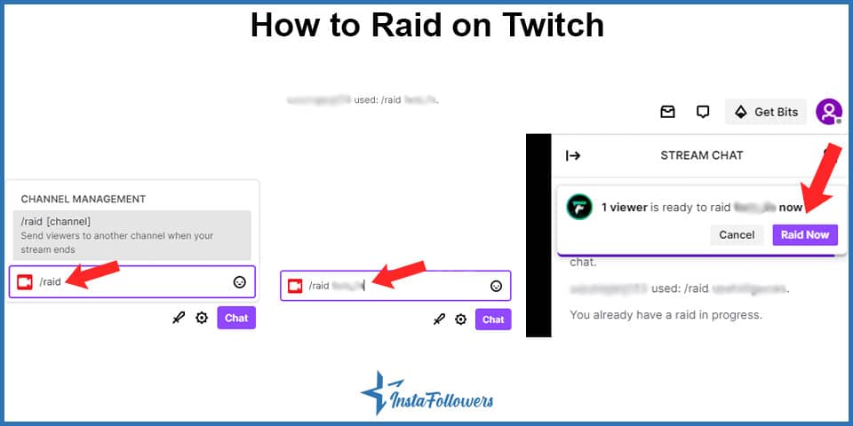 steps to raid on twitch