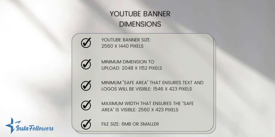 YouTube banner size and dimensions