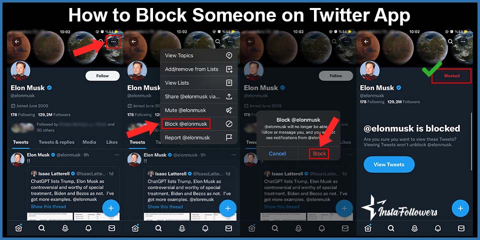 how to block someone on twitter app