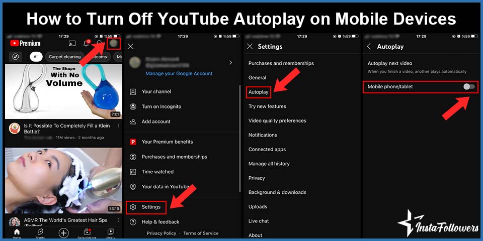 how to turn off youtube autoplay on mobile devices