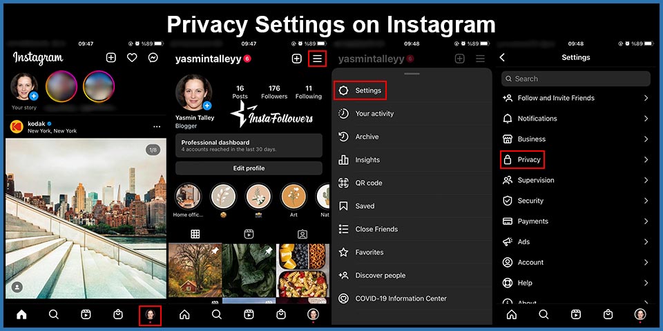 privacy settings on instagram