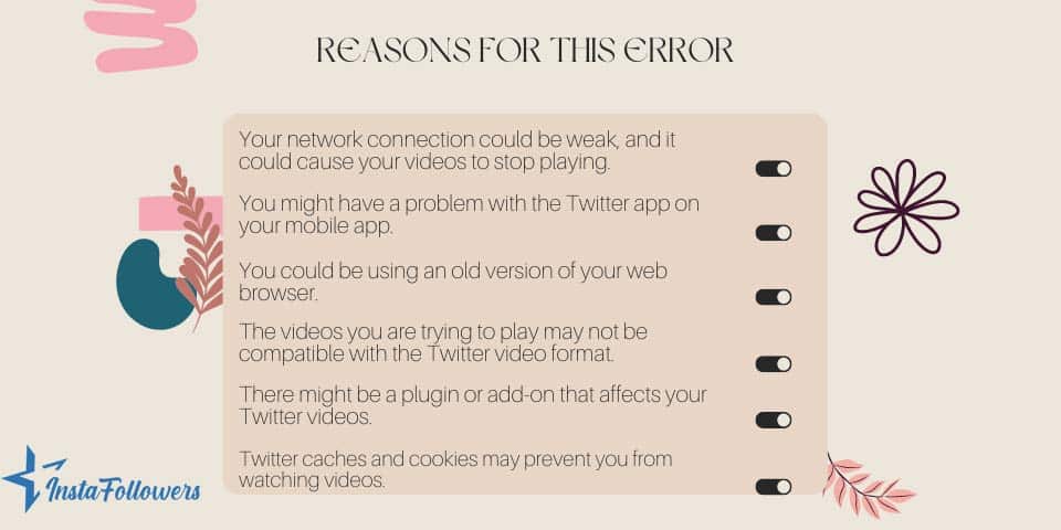 reasons for Twitter videos not playing error