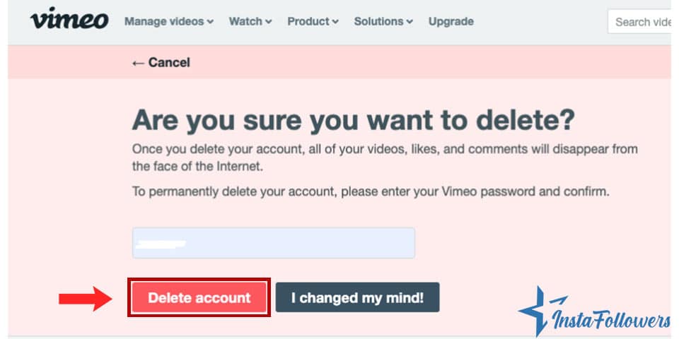 delete your Vimeo account