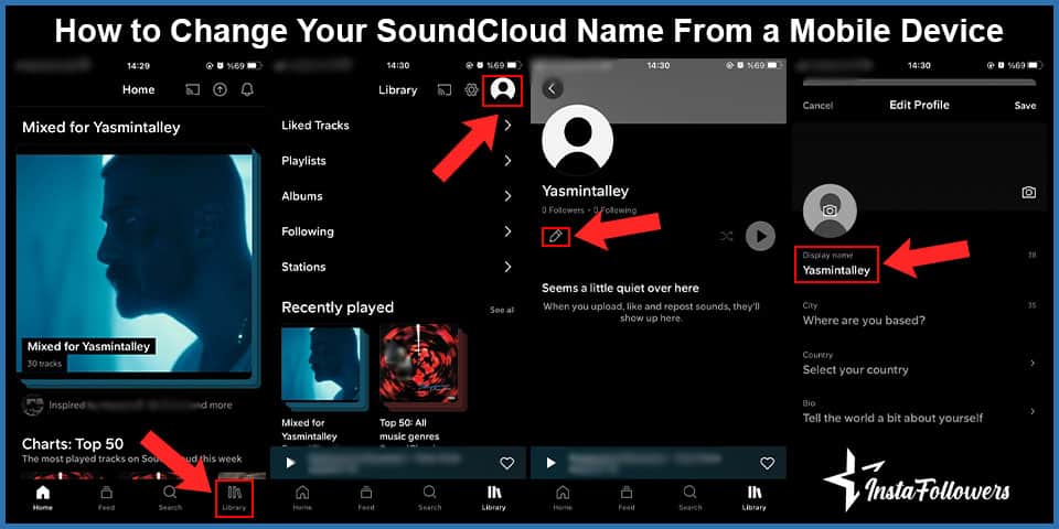 how to change your soundcloud name from a mobile device