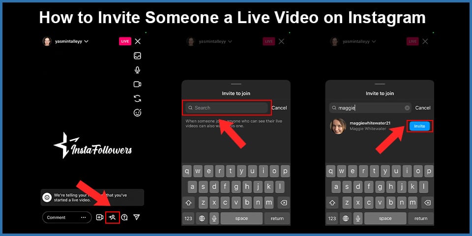 how to invite someone a live video on instagram