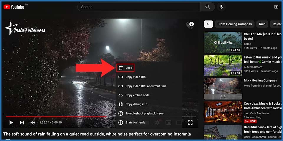 how to loop youtube videos