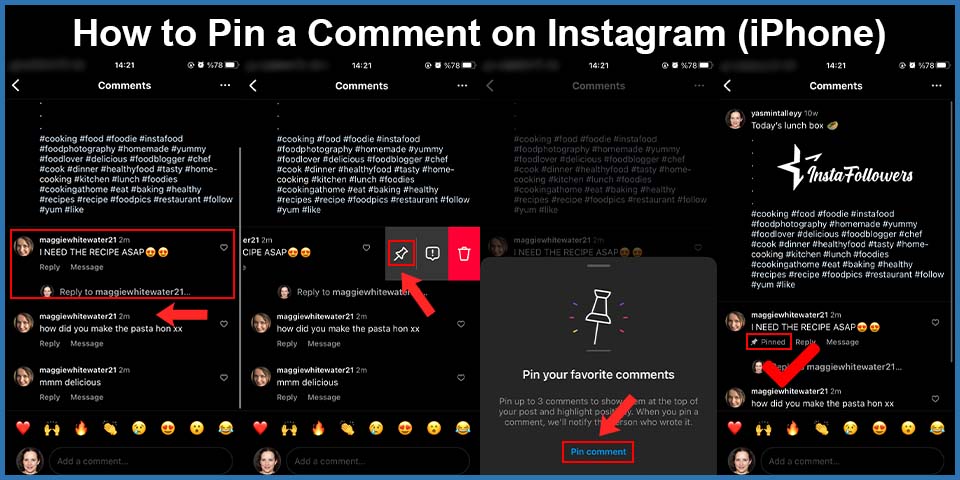 how to pin a comment on instagram on iphone