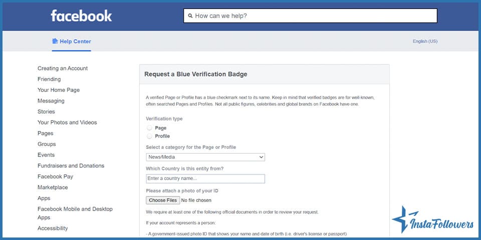 facebook verification