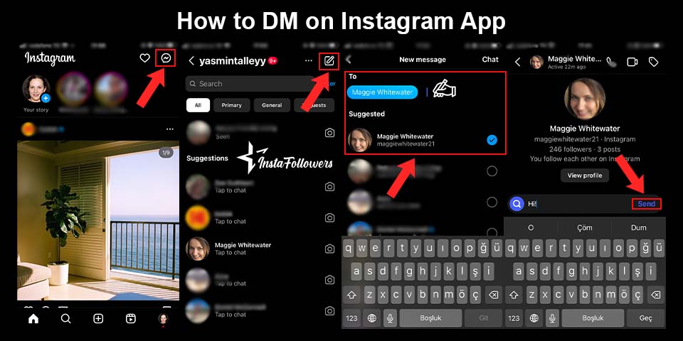 how to dm on instagram app