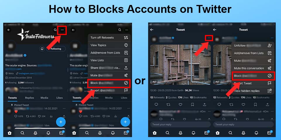 how to blocks accounts on twitter