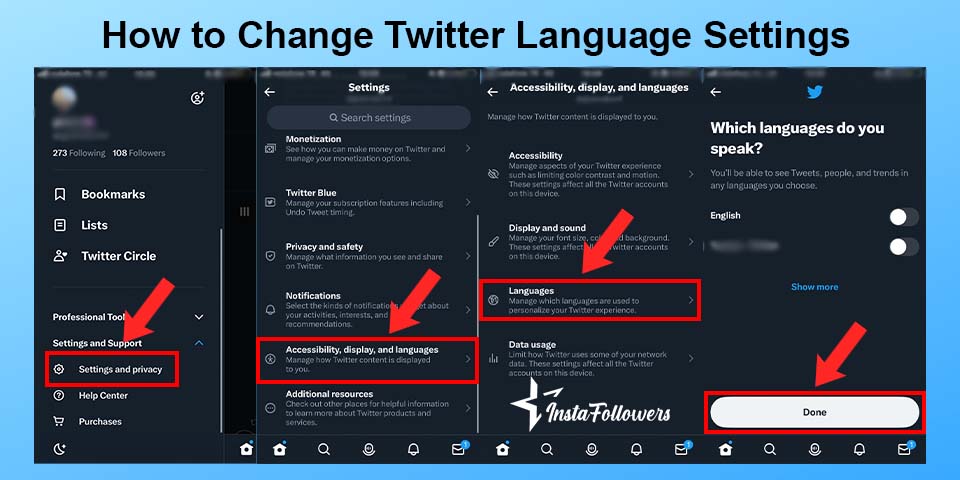 how to change twitter language settings