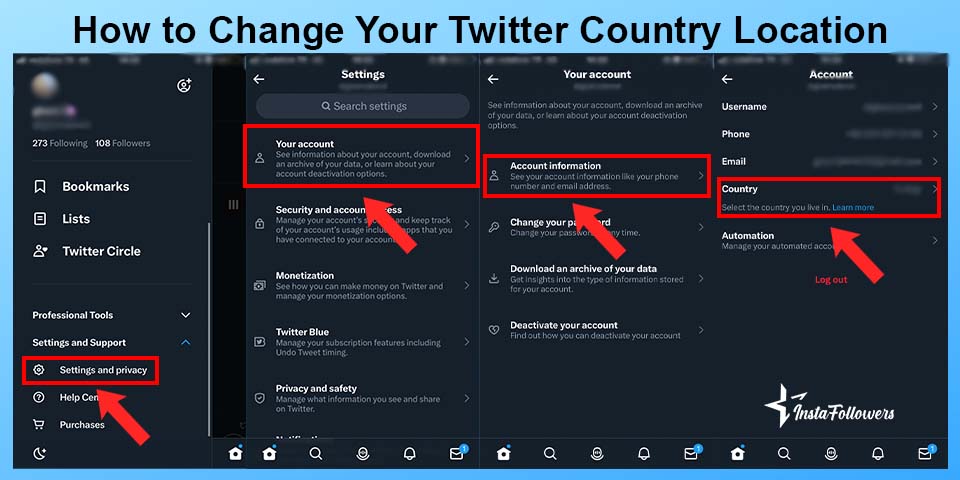 how to change your twitter country location