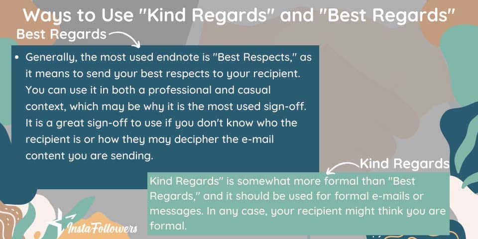 kind regards and best regards