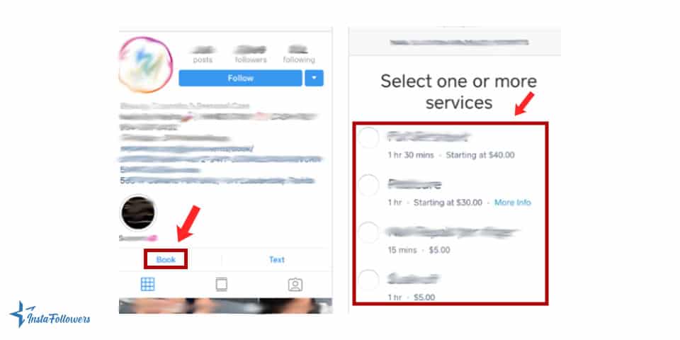 book appointment on Instagram