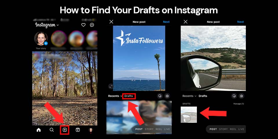 how to find your drafts on instagram