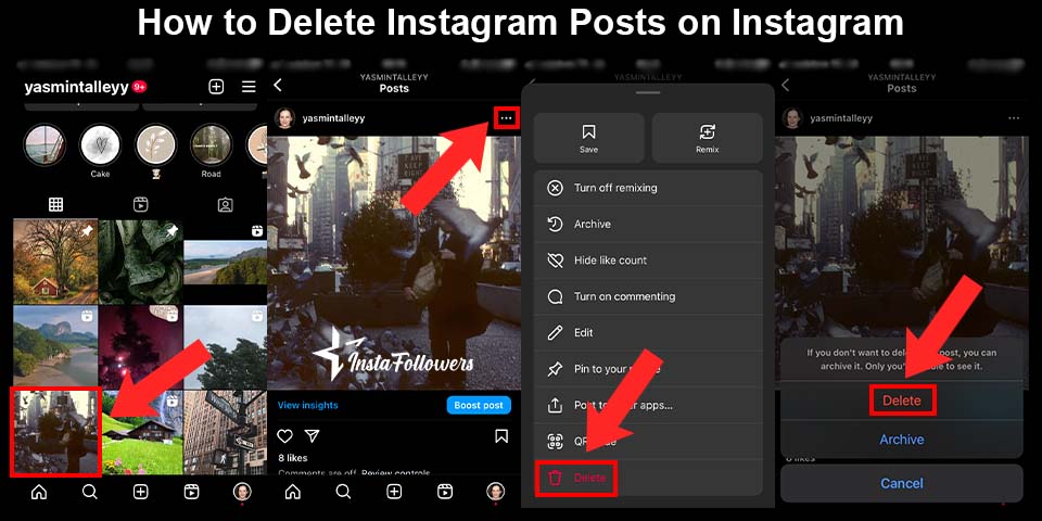 how to delete instagram posts on instagram