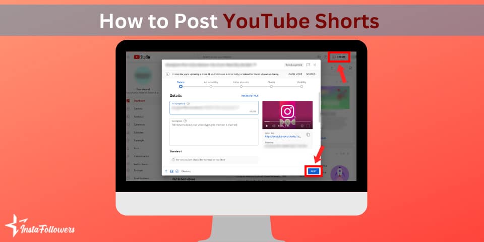 how to post youtube shorts from computer