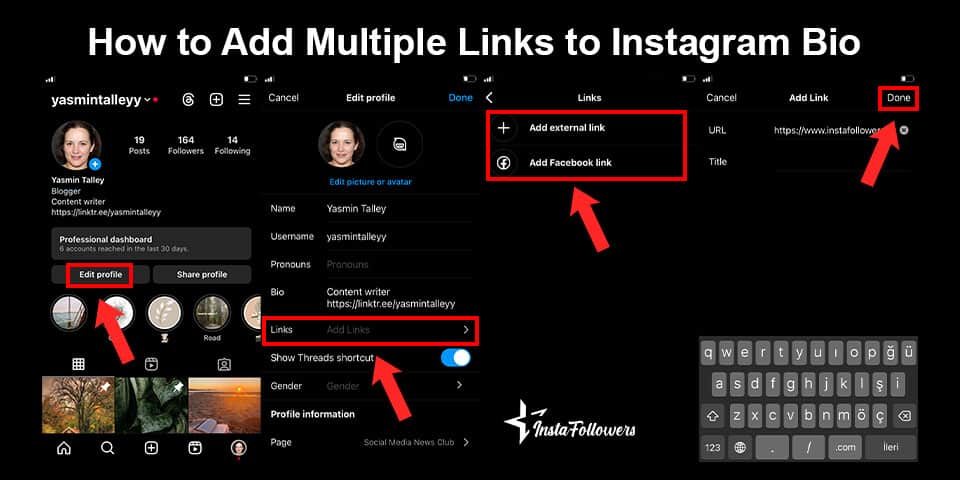 how to add multiple links to instagram bio