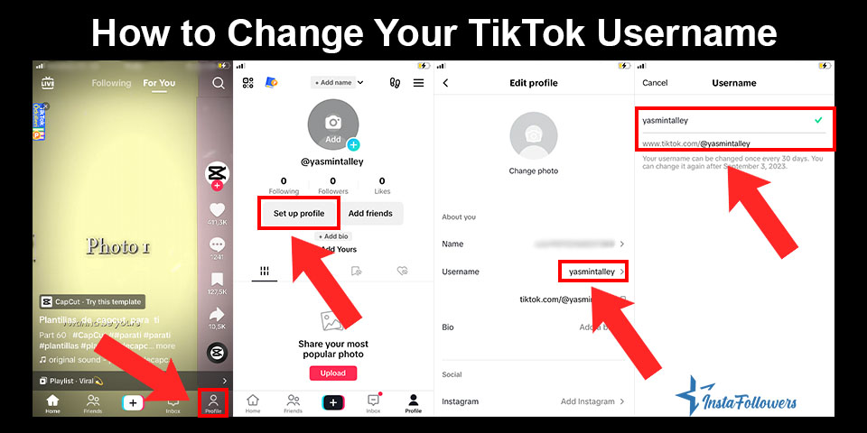 how to change tiktok username