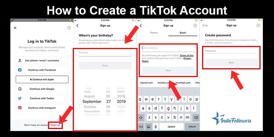 how to create a tiktok account