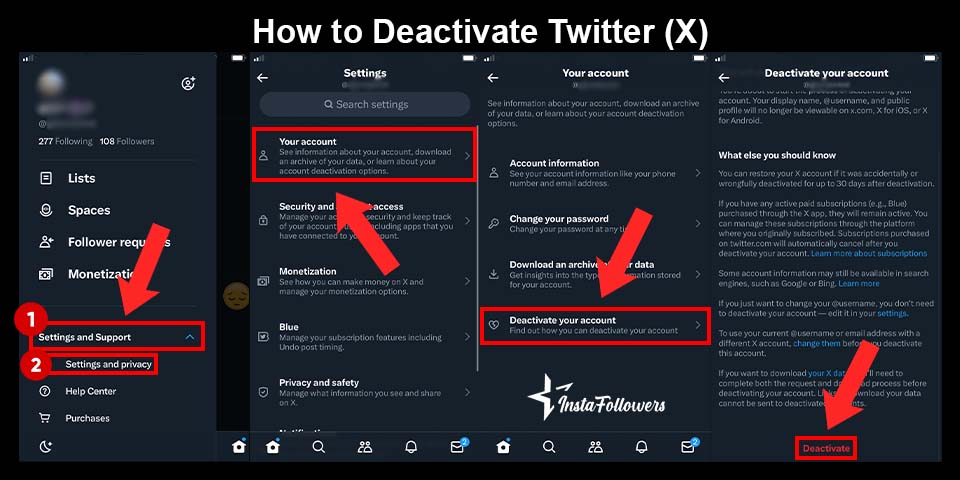 how to deactivate twitter