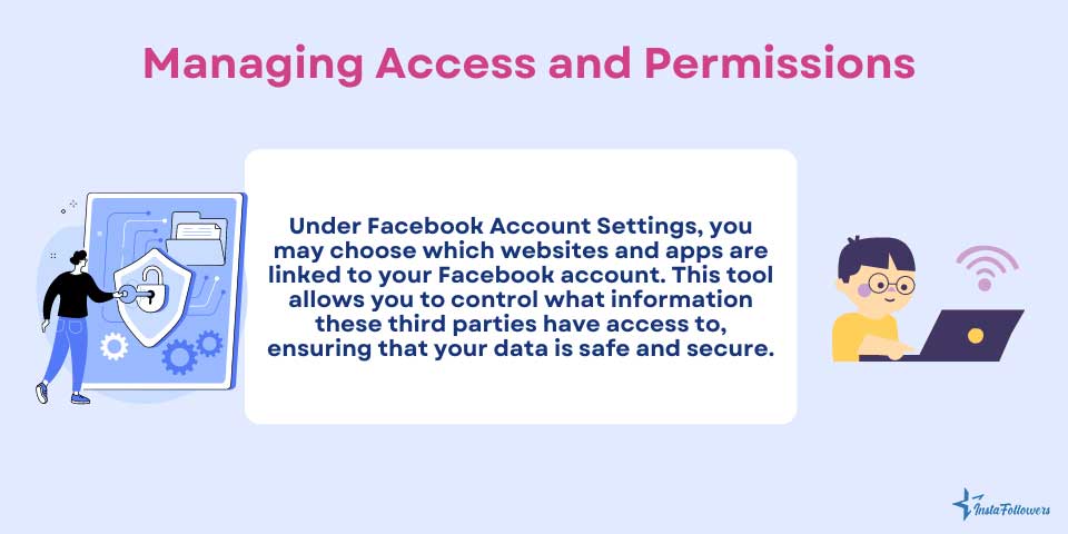 Facebook account managing access and permissions