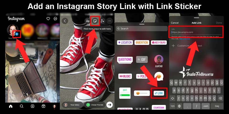 adding instagram story link