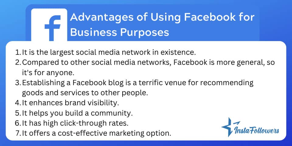 advantages of using facebook for business purposes