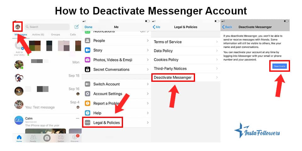 how to deactive messenger account