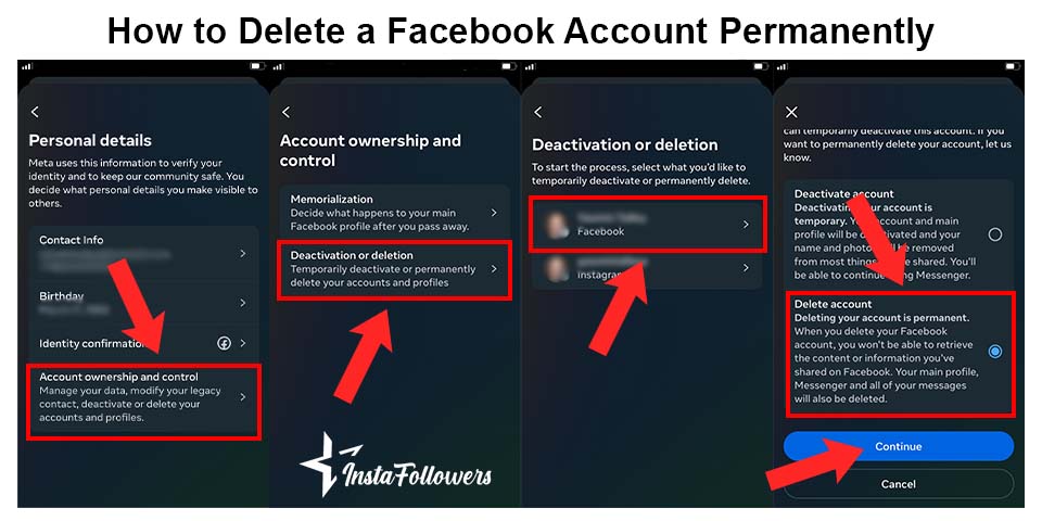 how to delete facebook account