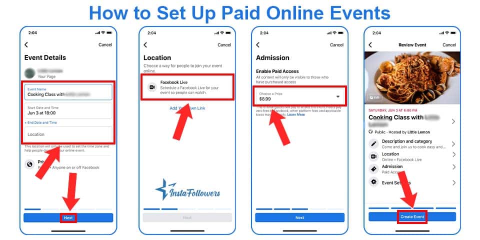 how to set up paid online events