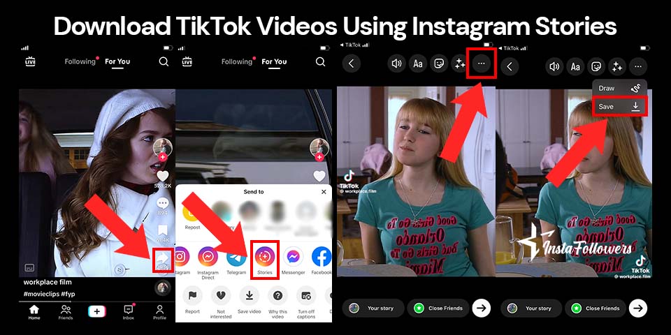 download tiktok videos using instagram stories