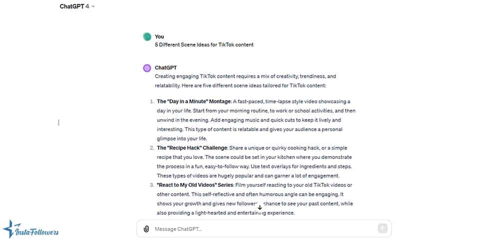 different scene ideas with TikTok AI