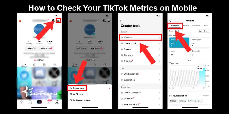 how to check tiktok metrics on mobile