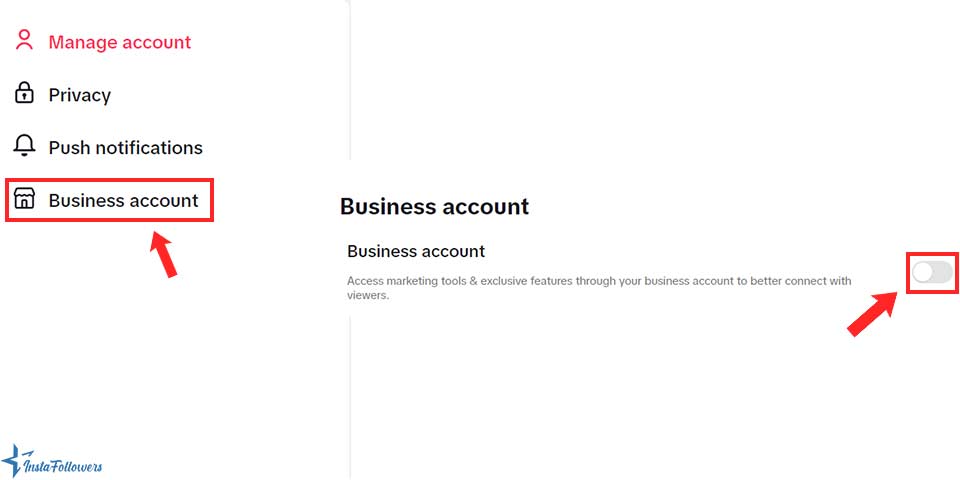 create TikTok business account