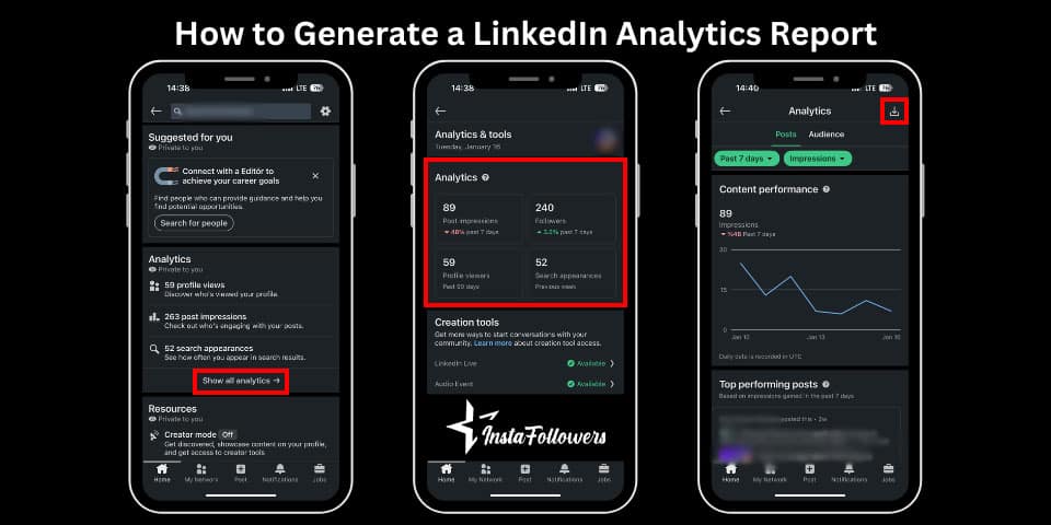 how to generate a linkedin analytics report