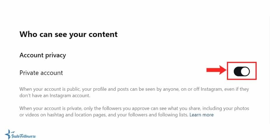 make Instagram account private