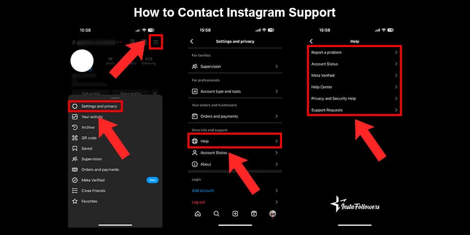 how to contact instagram support