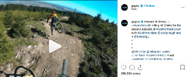 Go Pro produces video content and gets higher engagement in return