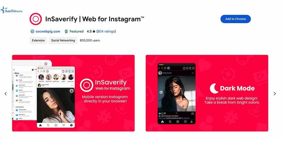 InSaverify Instagram extension