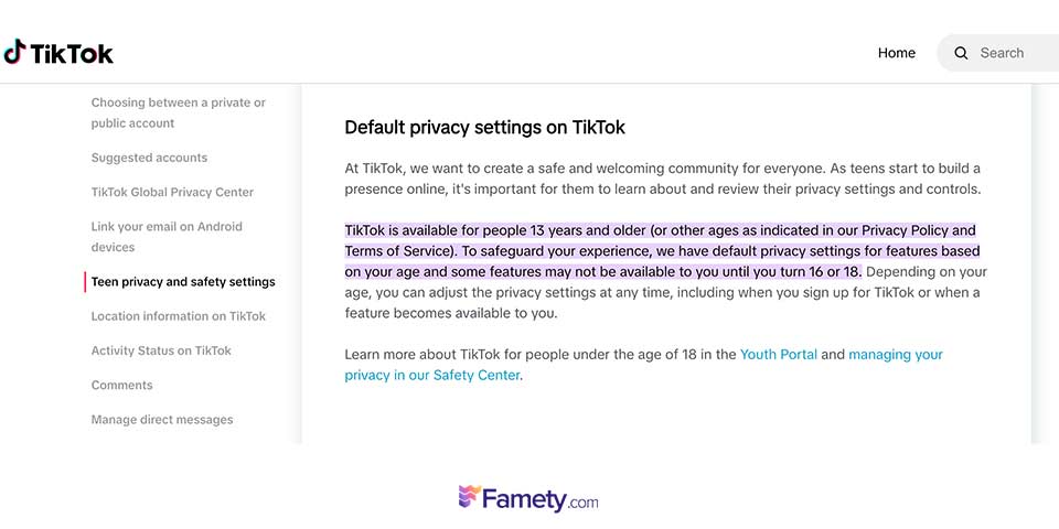 tiktok age limits