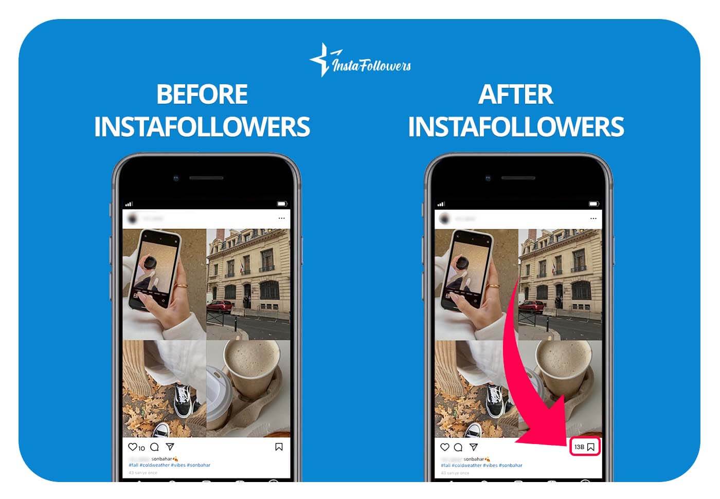 Instagram saves before after