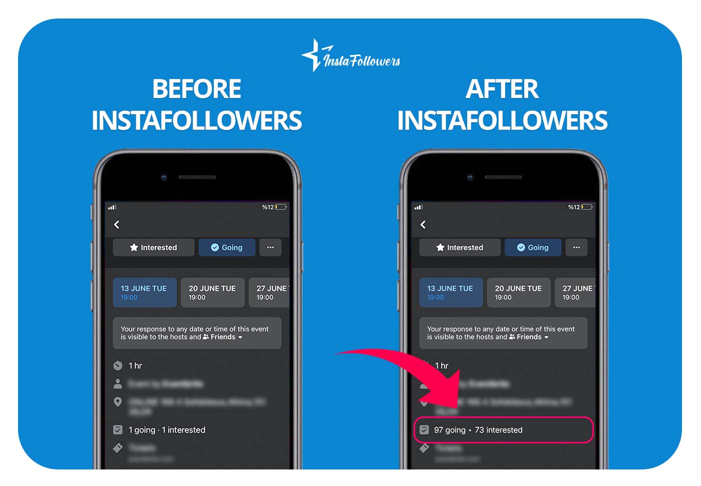 Facebook event attendees before after