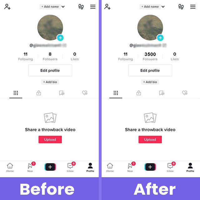 tiktok followers before after